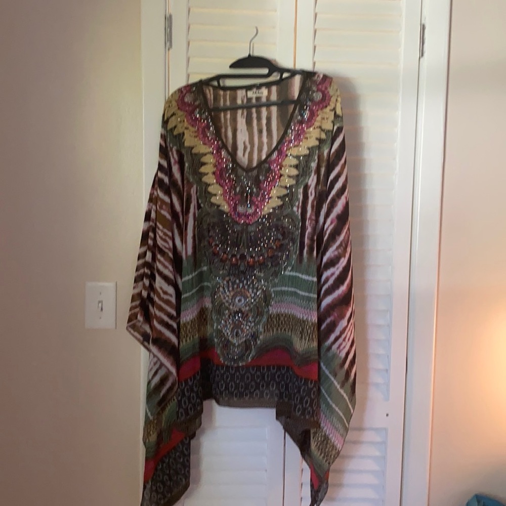 Stunning beach bathing suit cover up mini dress caftan